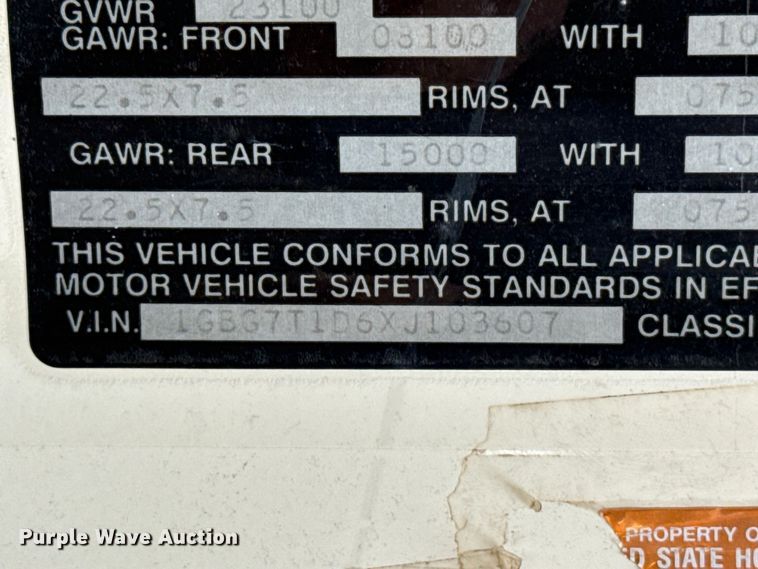 image for item DZ5437 1999 Blue Bird school bus