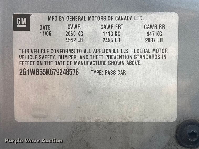 image for item DZ5439 2007 Chevrolet Impala 
