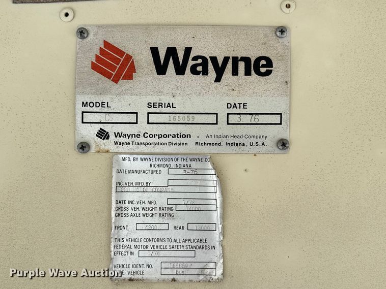 image for item DZ5440 1976 Ford school bus