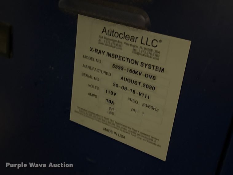 image for item DZ5451 Autoclear 5333-160KV-DVS security x-ray machine