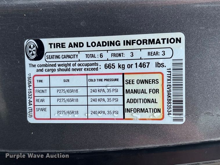 image for item EA4804 2010 Ford F150 Ext. Cab pickup truck