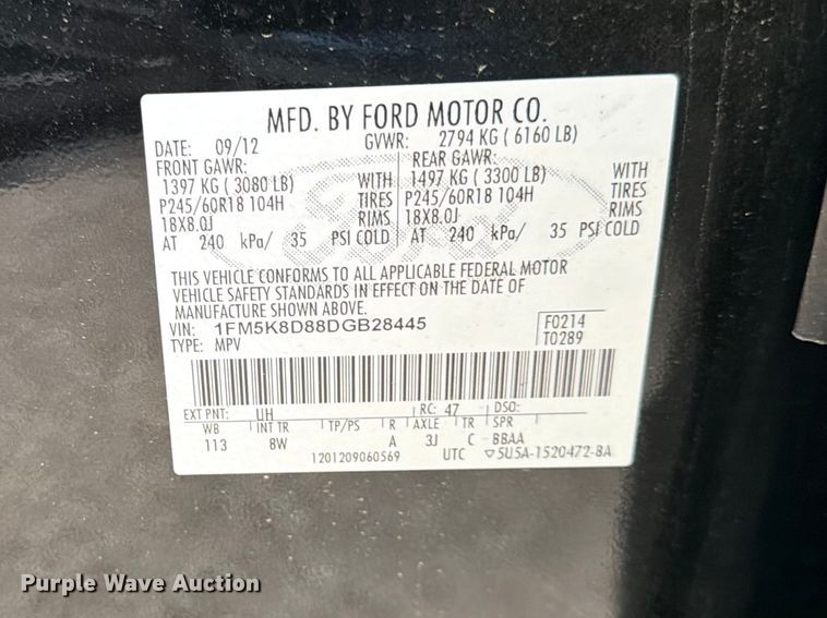 image for item EL0091 2013 Ford Explorer SUV