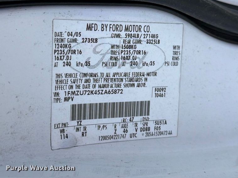 image for item EL0094 2005 Ford Explorer SUV