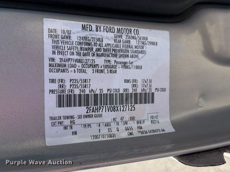 image for item EL0097 2008 Ford Crown Victoria 