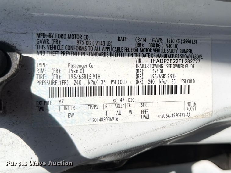 image for item EL0099 2014 Ford Focus 