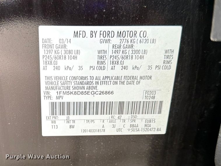 image for item EL0103 2014 Ford Explorer SUV