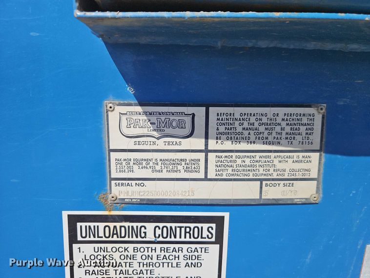 image for item EO7227 2016 Freightliner 108SD refuse truck