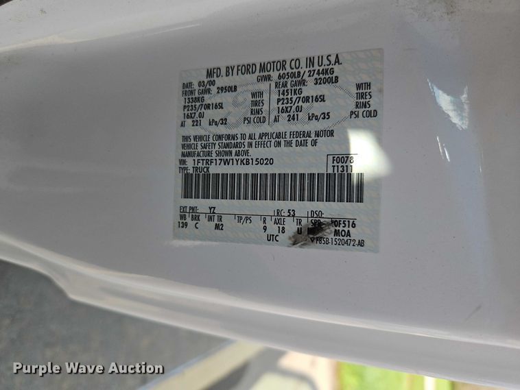 image for item EO7242 2000 Ford F-150 pickup truck