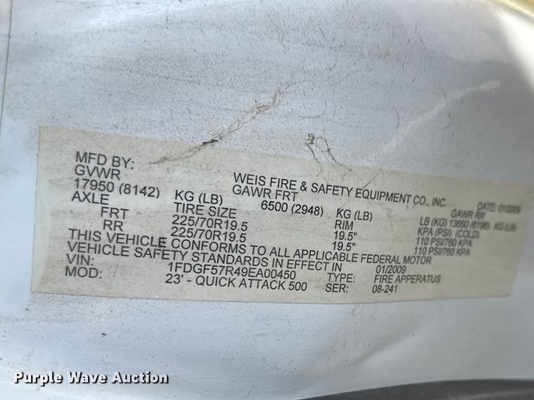 image for item ET1836 2009 Ford F550 brush fire truck