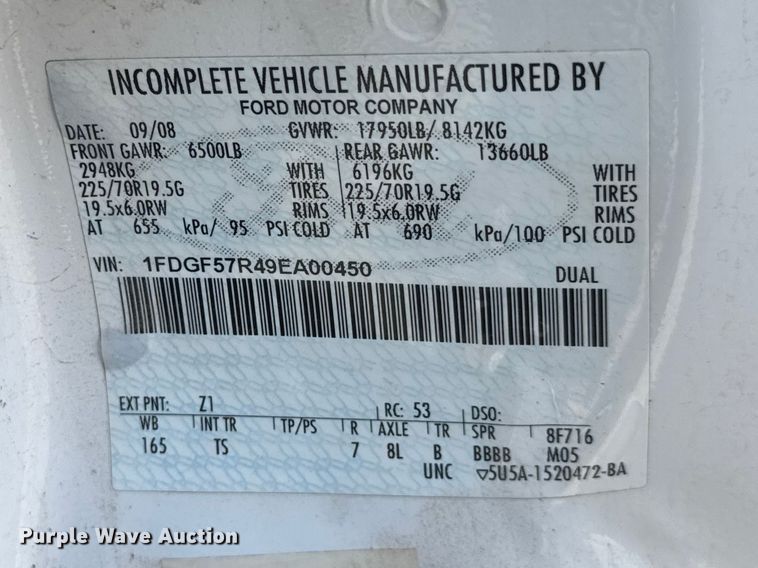 image for item ET1836 2009 Ford F550 brush fire truck