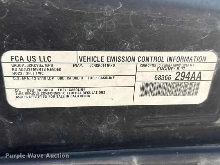 image for item ET1847 2018 Dodge Charger Police 