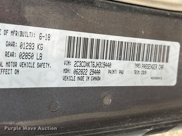 image for item ET1882 2018 Dodge Charger Police 