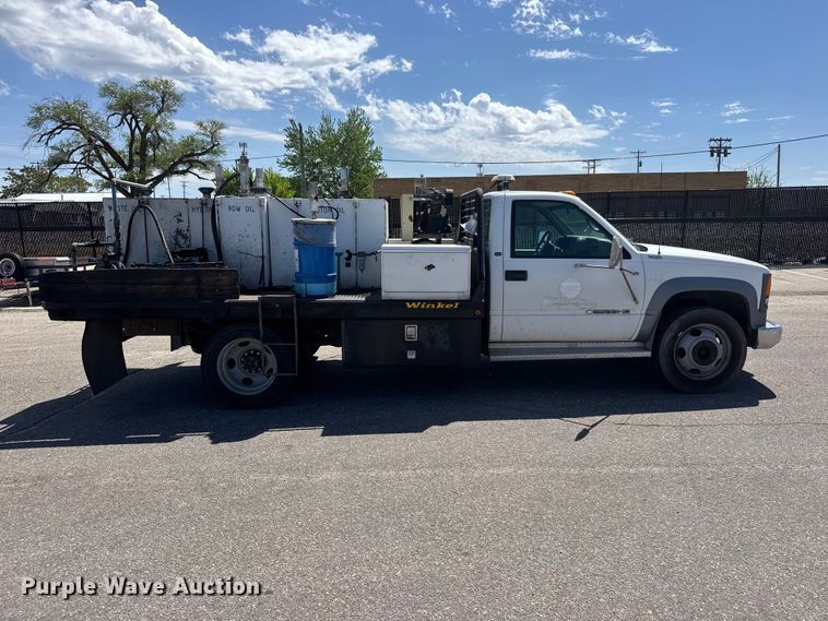 image for item ET1977 1997 Chevrolet C3500 flatbed pickup truck