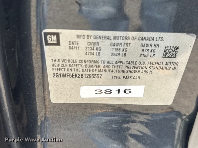 image for item ET1983 2011 Chevrolet Impala 