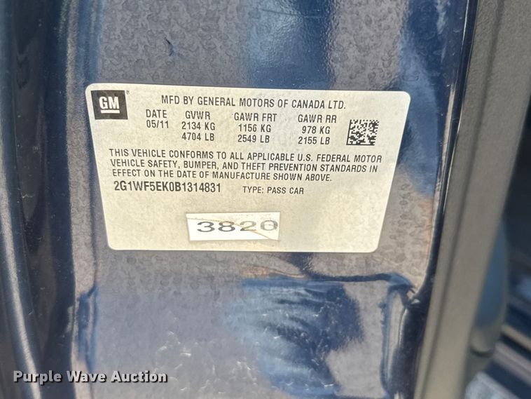 image for item ET1986 2011 Chevrolet Impala 