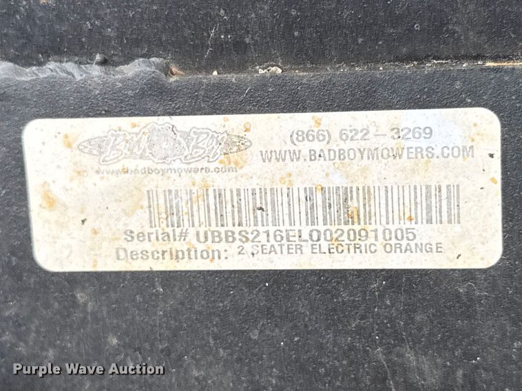 image for item ET1991 2009 Bad Boy MTV utility vehicle