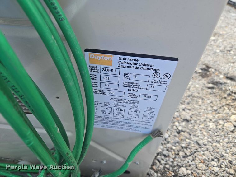 image for item ET5112 (2) Dayton 3UF91 heaters 
