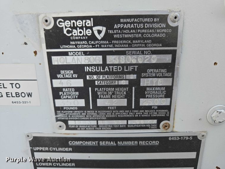 image for item ET5140 1994 Chevrolet C6500 bucket truck