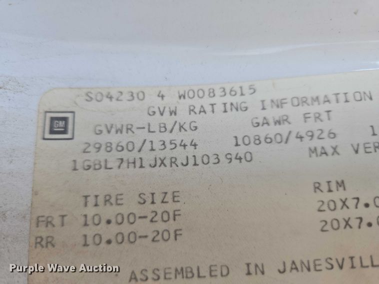 image for item ET5140 1994 Chevrolet C6500 bucket truck