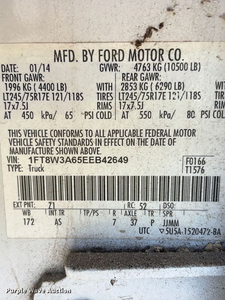 image for item EU7474 2014 Ford F350 Super Duty 