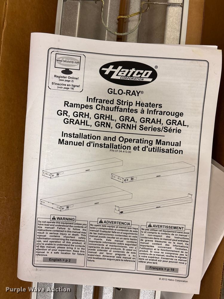 image for item EV2058 Hatco GLOW-RAY infrared strip heaters