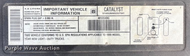 image for item EV2699 1999 Chevrolet Silverado 1500 pickup truck