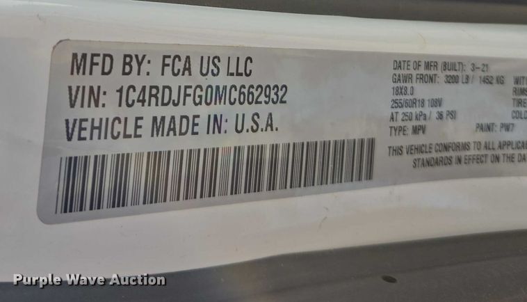 image for item EV5402 2021 Dodge Durango SSV SUV