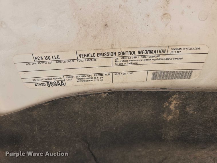 image for item EV5829 2017 RAM 1500 Crew Cab pickup truck