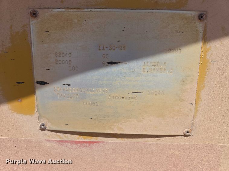 image for item EV5831 1994 Load King The Originator 2466 bottom dump trailer