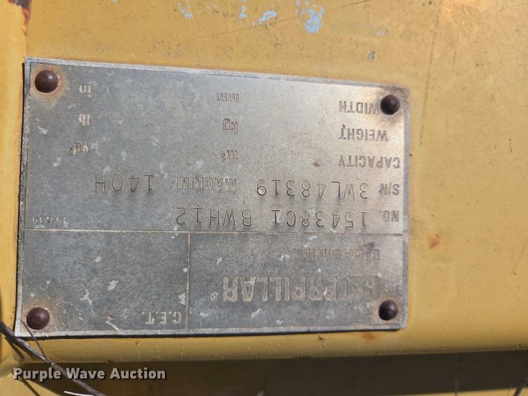 image for item EV5839 Balderson BWH12 motor grader blade