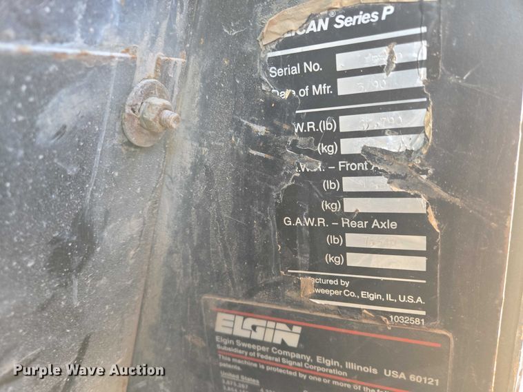 image for item EV5845 1990 Elgin Pelican street sweeper truck