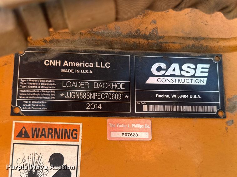 image for item EV7683 2014 Case 580 Super N backhoe