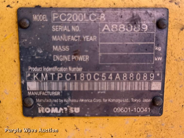 image for item EV7691 2007 Komatsu PC200LC-8 excavator