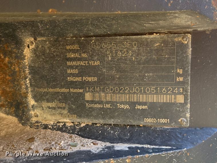 image for item EV7695 2008 Komatsu GD655-3EO motor grader