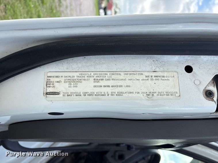 image for item EW1525 2014 Freightliner Business Class M2 refuse truck