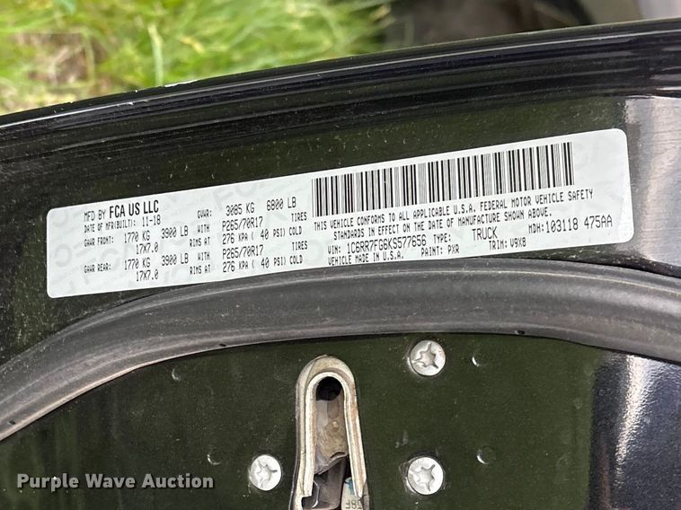 image for item EW1528 2019 RAM 1500 Ext. Cab pickup truck