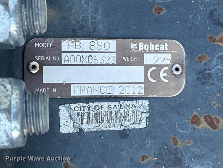 image for item FB7165 2012 Bobcat HB 880 skid steer breaker