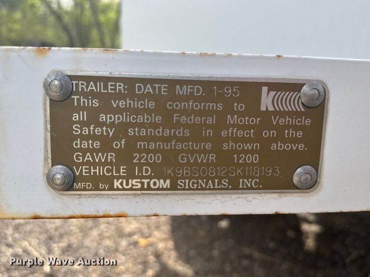 image for item FB7170 1995 Kustom Signals radar trailer