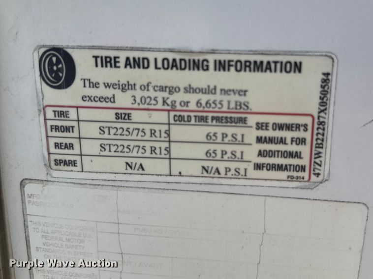 image for item FB7193 2007 Pace American CS8522TA3 enclosed cargo trailer