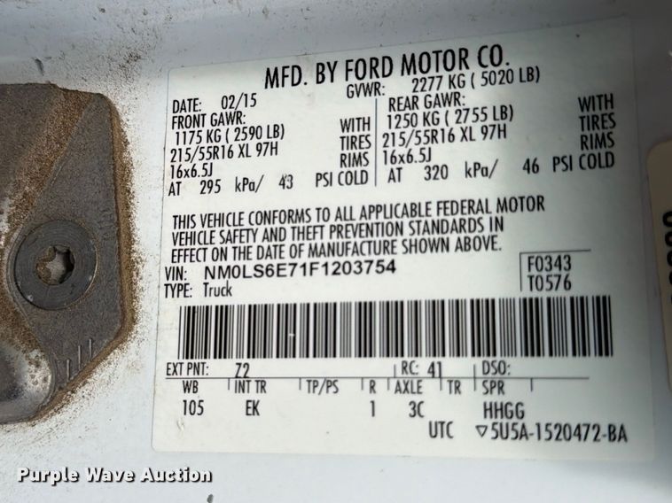 image for item FB8036 2015 Ford Transit Connect van