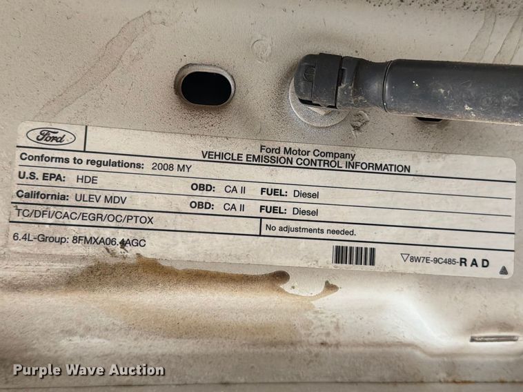 image for item FB8039 2008 Ford F350 Super Duty XL Ext. Cab utility bed pickup truck