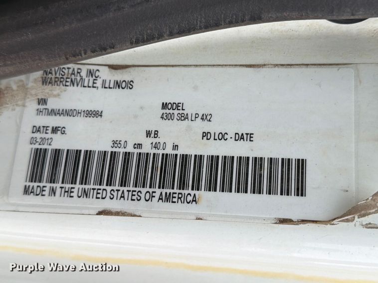 image for item FB8042 2013 International 4300 dump truck