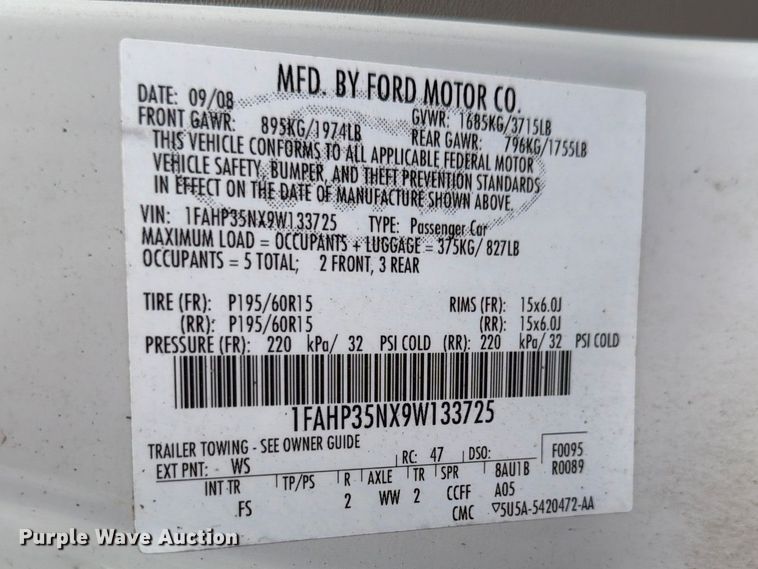 image for item FC3020 2009 Ford Focus 