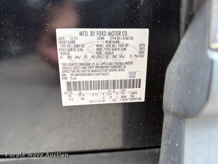 image for item FC3030 2012 Ford Explorer SUV