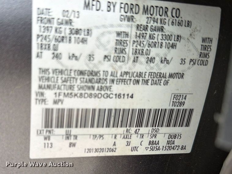 image for item FC3032 2013 Ford Explorer SUV