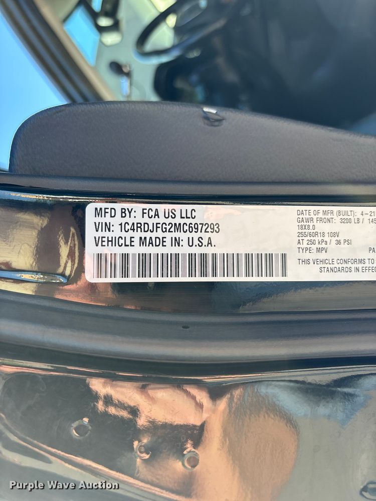 image for item FC4582 2021 Dodge Durango SSV SUV