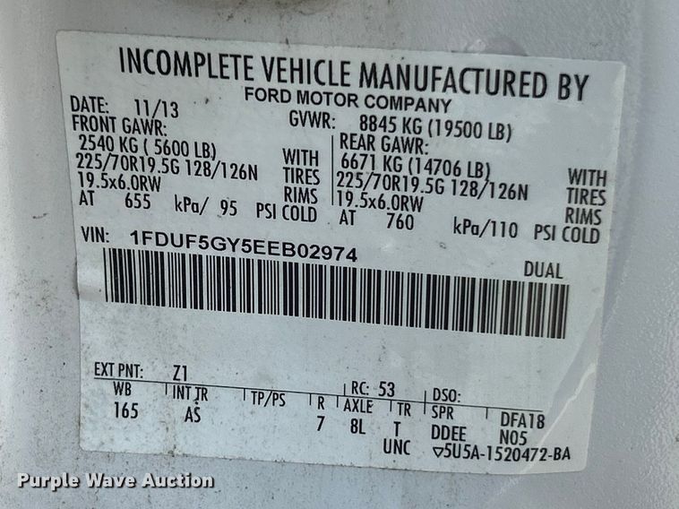 image for item FC5371 2014 Ford F550 Super Duty dump truck