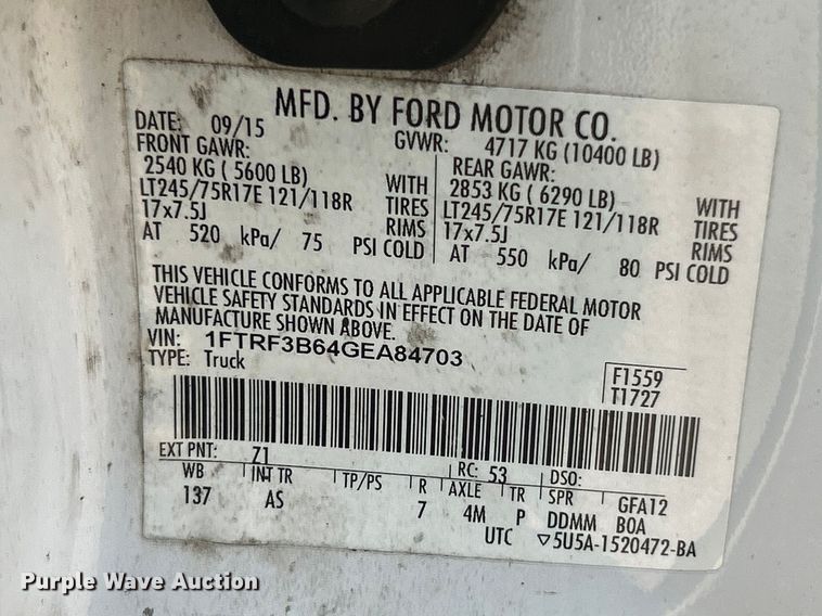 image for item FC5379 2016 Ford F350 Super Duty XL  pickup truck