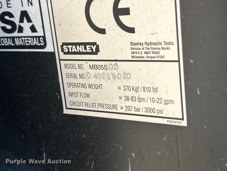 image for item FC5424 Stanley MB05 skid steer breaker