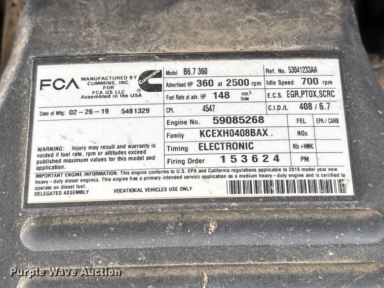 image for item FG2870 2019 RAM 5500 bucket truck